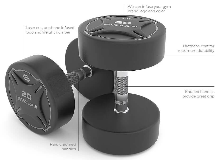 Evolve TPU Urethane Dumbbell Set 10-60 kg (DS-TP)