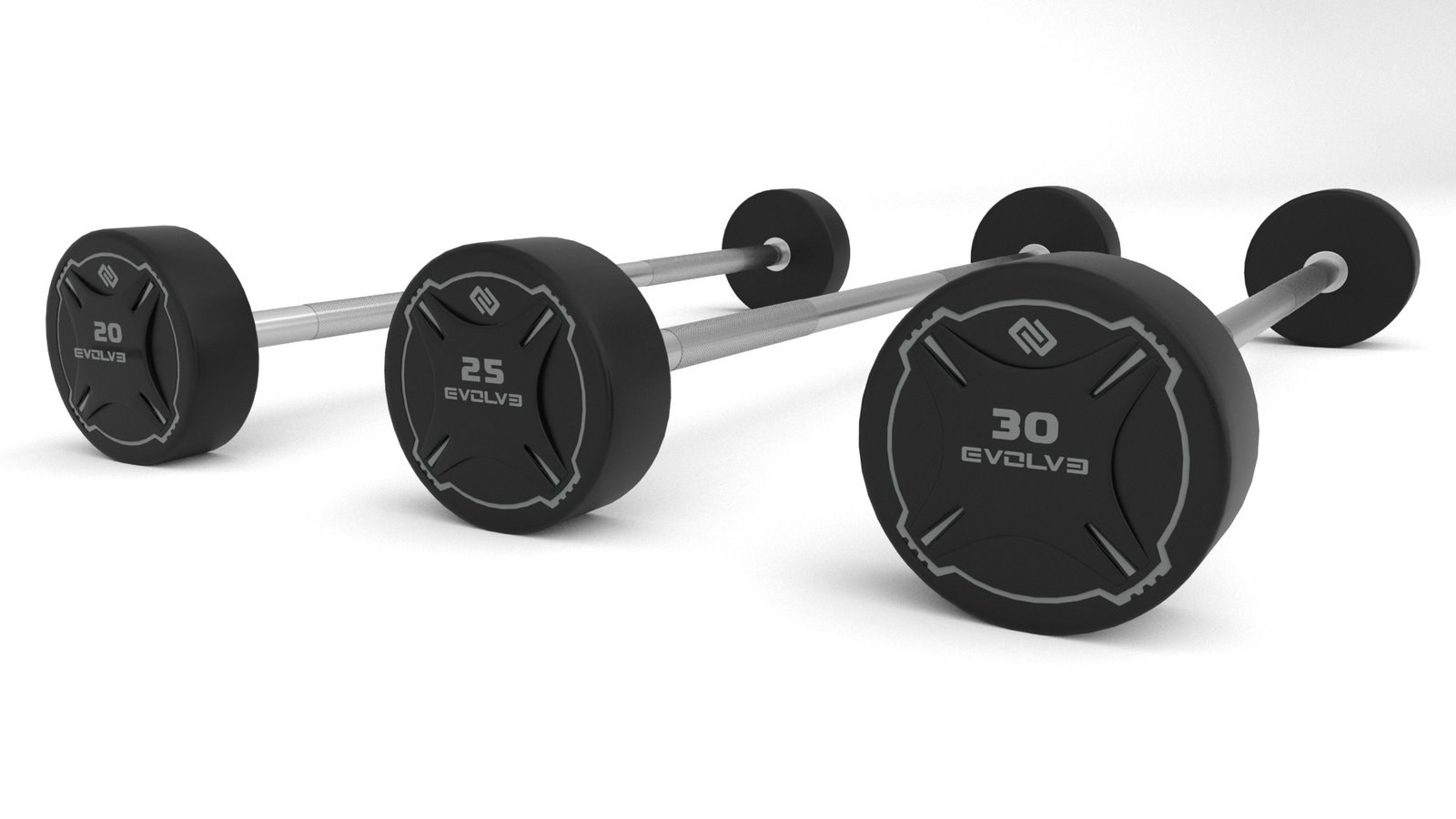Evolve CPU Urethane Straight Fixed Barbells Set (FB-US-10-55)