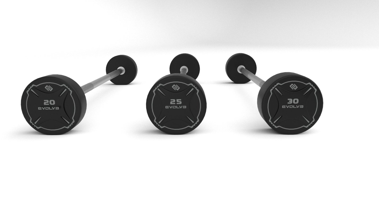 Evolve CPU Urethane Straight Fixed Barbells Set (FB-US-10-55)